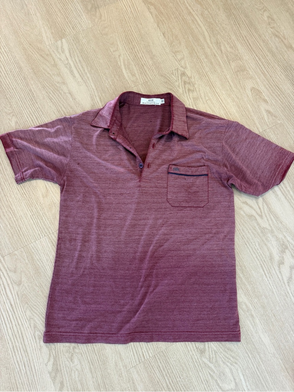 Balenciaga Heathered Burgundy Polo Shirt